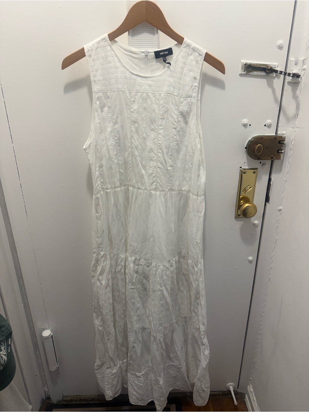 ME + EM Embroidered White Maxi Dress!